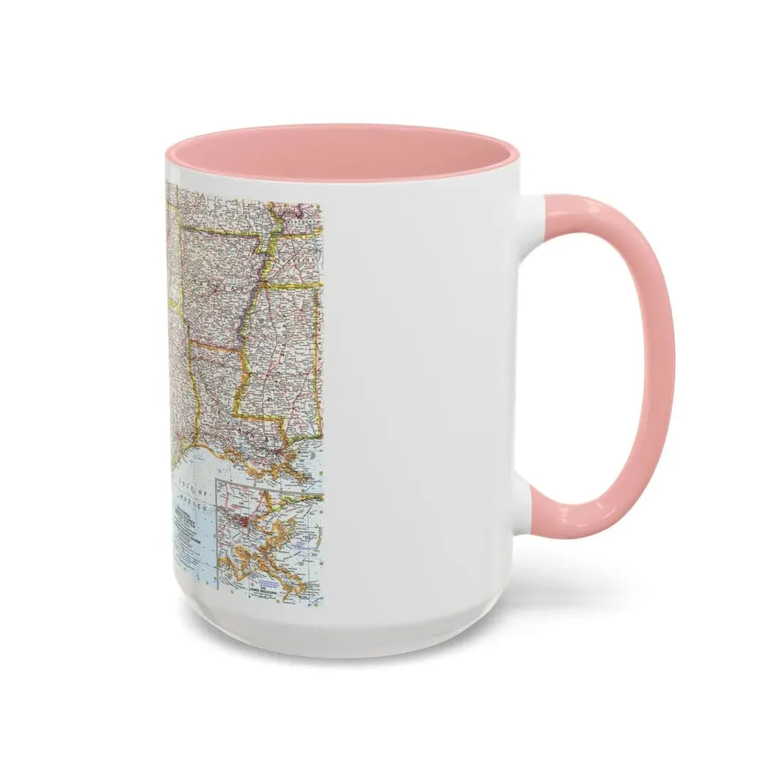 USA - South Central (1961) (Map) Accent Coffee Mug - Go Mug Yourself