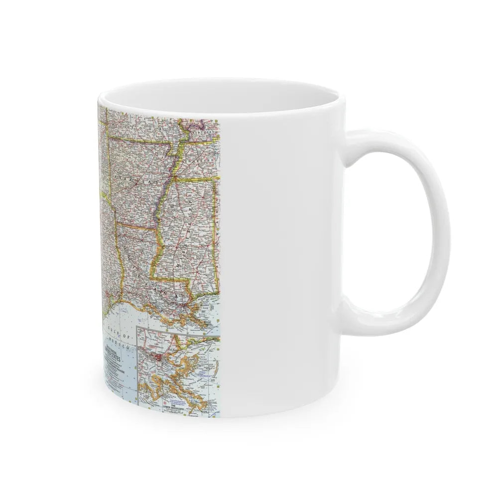 USA - South Central (1961) (Map) White Coffee Mug-Go Mug Yourself