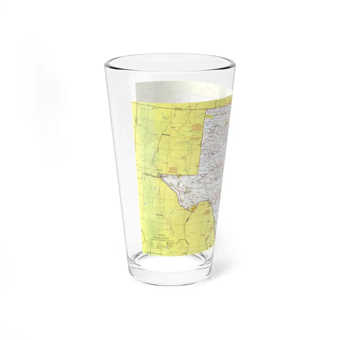 USA - South Central States 1 (1974) (Map) Pint Glass 16oz - Go Mug Yourself