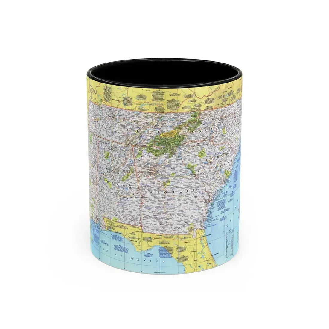 USA - Southeast 1 (1975) (Map) Accent Coffee Mug 11oz Black - Go Mug Yourself