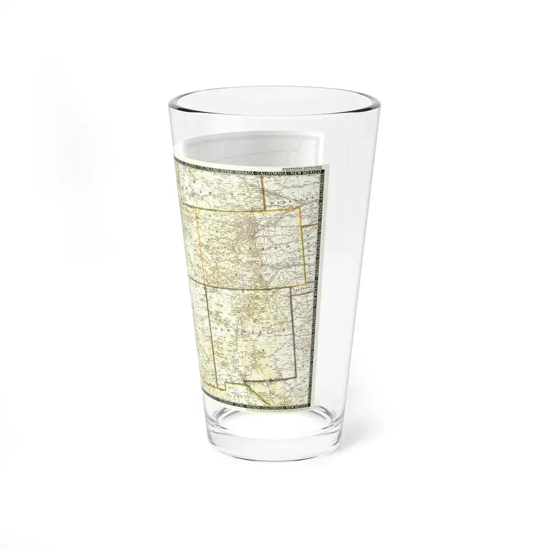 USA - Southwestern (1948) (Map) Pint Glass 16oz - Go Mug Yourself