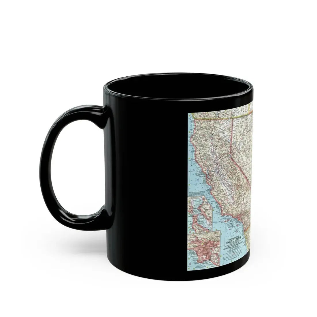 USA - Southwestern (1959) (Map) Black Coffee Mug - Go Mug Yourself