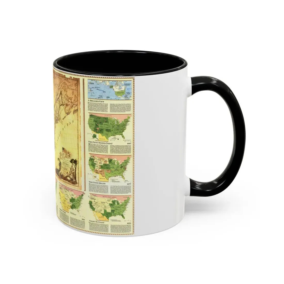 USA - Territorial Growth (1987) (Map) Accent Coffee Mug - Go Mug Yourself