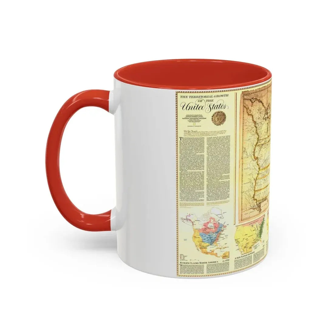 USA - Territorial Growth (1987) (Map) Accent Coffee Mug - Go Mug Yourself