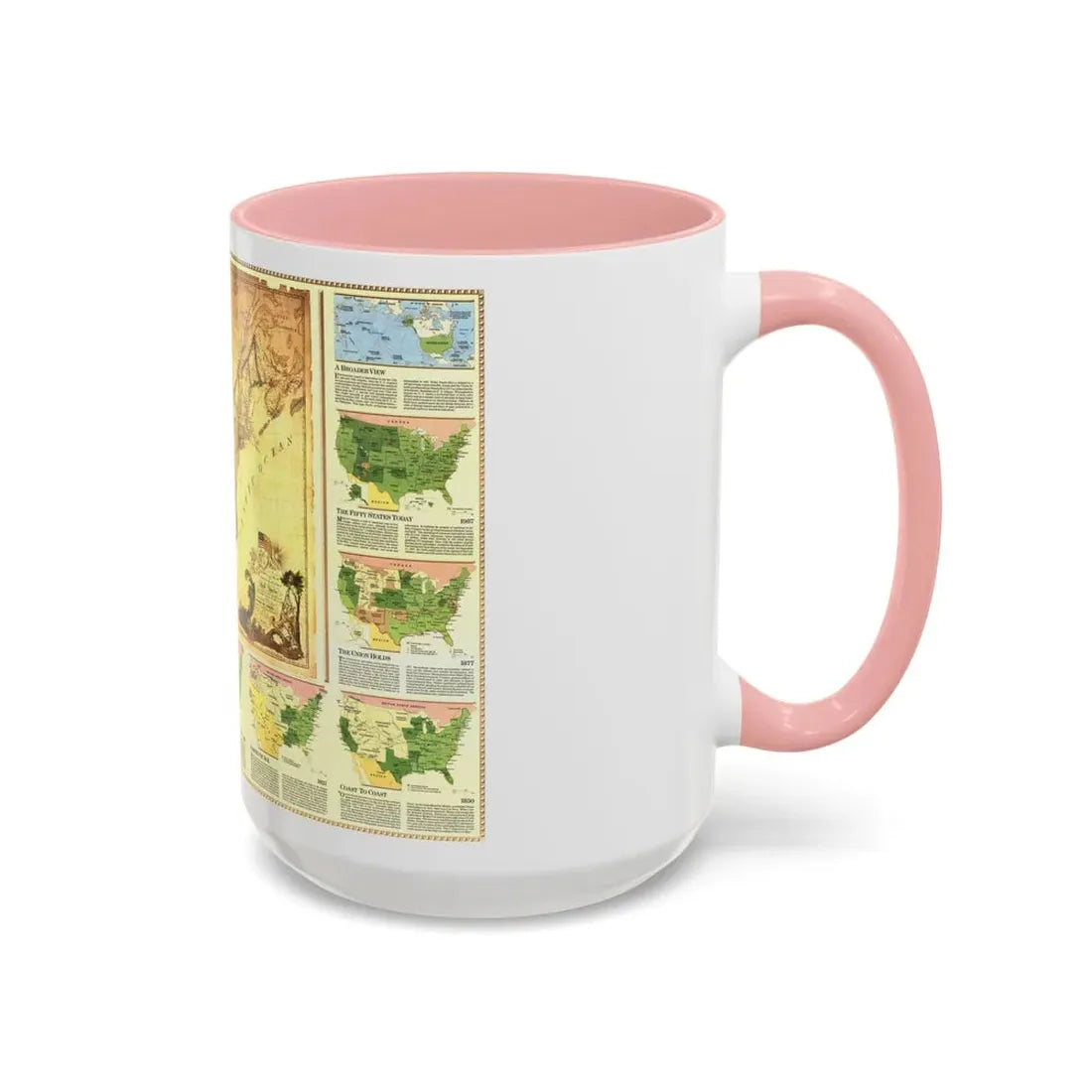 USA - Territorial Growth (1987) (Map) Accent Coffee Mug - Go Mug Yourself