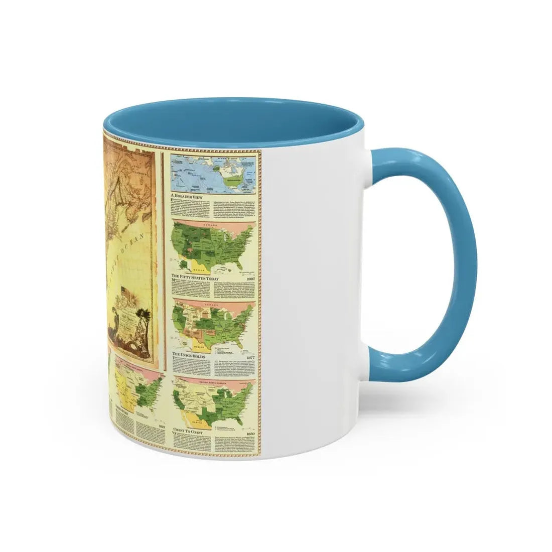 USA - Territorial Growth (1987) (Map) Accent Coffee Mug - Go Mug Yourself