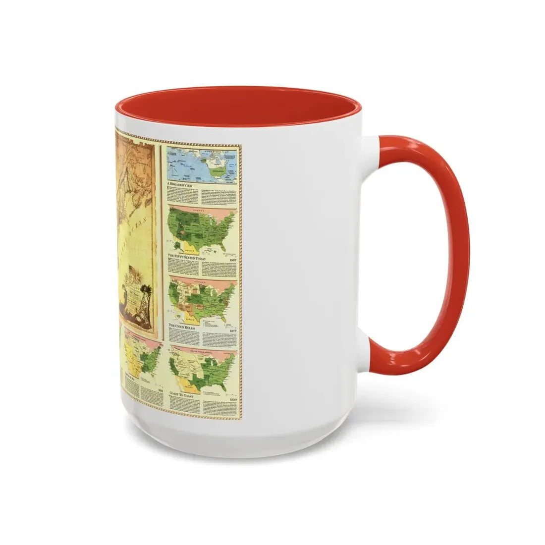 USA - Territorial Growth (1987) (Map) Accent Coffee Mug - Go Mug Yourself