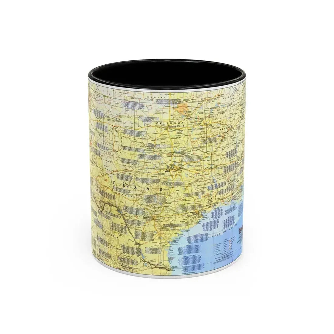 USA - Texas 1 (1986) (Map) Accent Coffee Mug 11oz Black - Go Mug Yourself