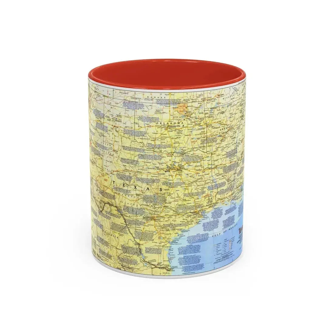 USA - Texas 1 (1986) (Map) Accent Coffee Mug 11oz Red - Go Mug Yourself