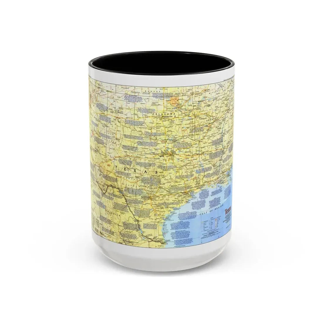 USA - Texas 1 (1986) (Map) Accent Coffee Mug 15oz Black - Go Mug Yourself