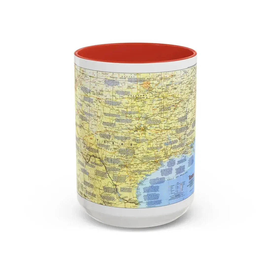 USA - Texas 1 (1986) (Map) Accent Coffee Mug 15oz Red - Go Mug Yourself