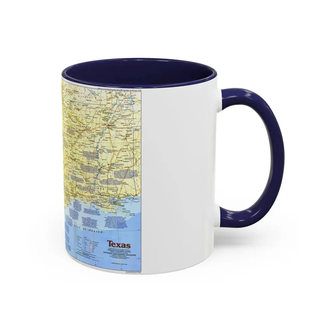 USA - Texas 1 (1986) (Map) Accent Coffee Mug - Go Mug Yourself