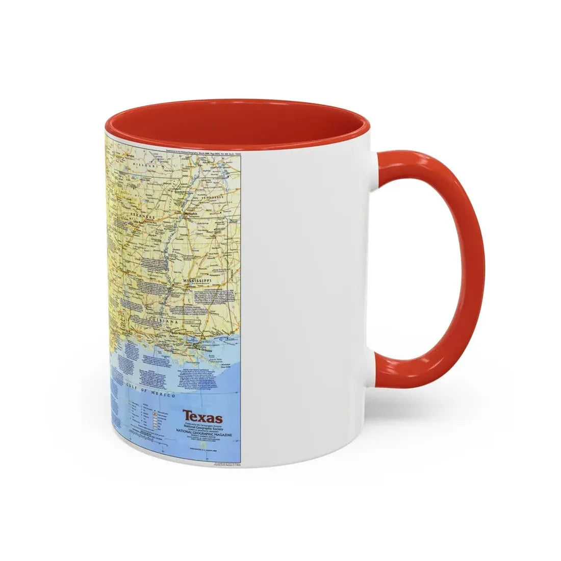 USA - Texas 1 (1986) (Map) Accent Coffee Mug - Go Mug Yourself