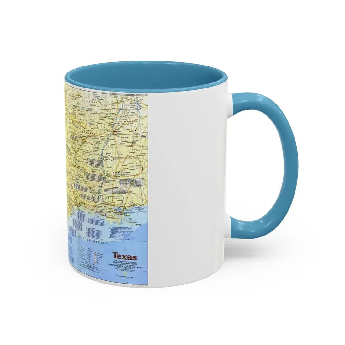 USA - Texas 1 (1986) (Map) Accent Coffee Mug - Go Mug Yourself