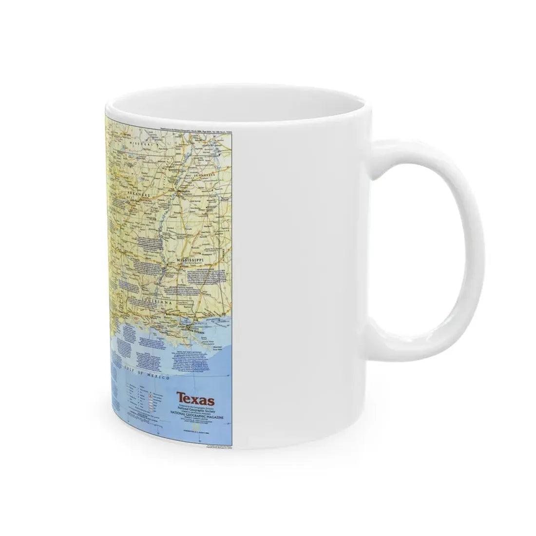 USA - Texas 1 (1986) (Map) White Coffee Mug - Go Mug Yourself