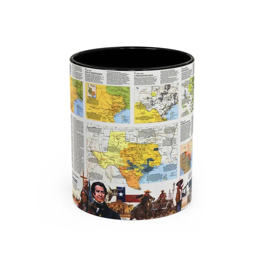 USA - Texas 2 (1986) (Map) Accent Coffee Mug 11oz Black - Go Mug Yourself