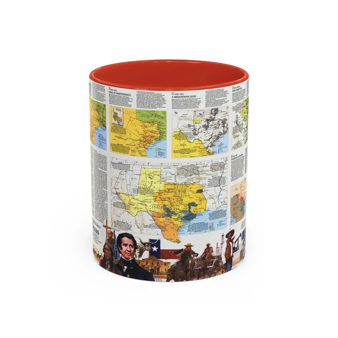 USA - Texas 2 (1986) (Map) Accent Coffee Mug 11oz Red - Go Mug Yourself