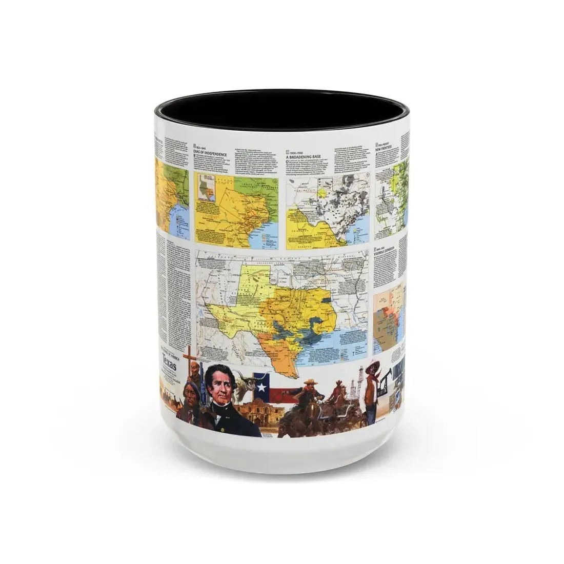 USA - Texas 2 (1986) (Map) Accent Coffee Mug 15oz Black - Go Mug Yourself