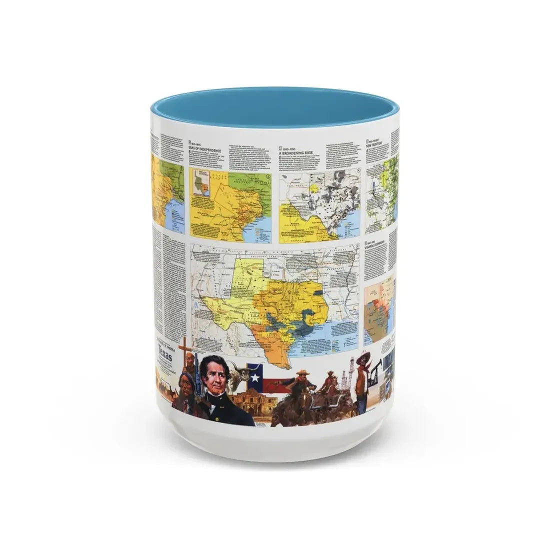 USA - Texas 2 (1986) (Map) Accent Coffee Mug 15oz Light Blue - Go Mug Yourself