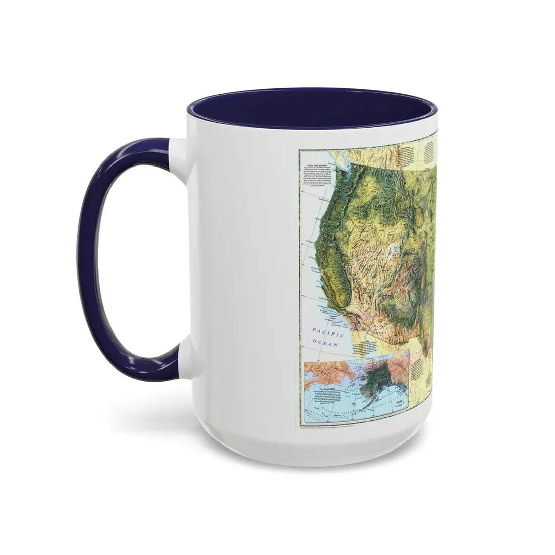 USA - The Physical Landscape (1996) (Map) Accent Coffee Mug - Go Mug Yourself