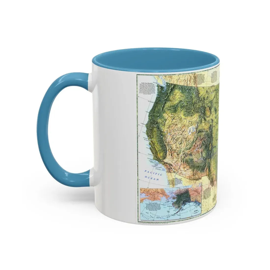 USA - The Physical Landscape (1996) (Map) Accent Coffee Mug - Go Mug Yourself