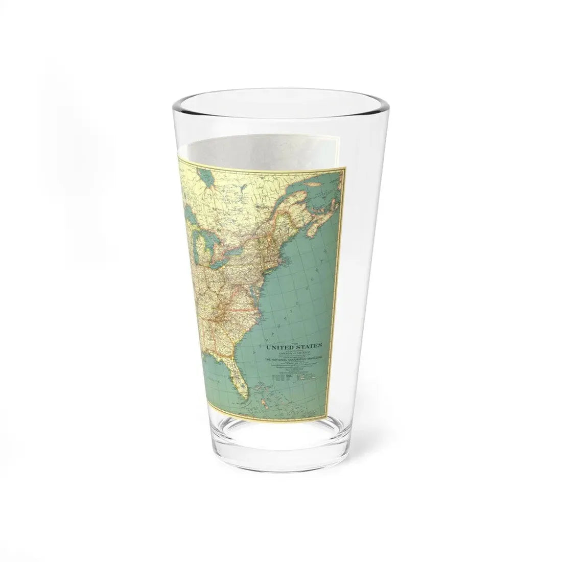 USA - The United States (1933) (Map) Pint Glass 16oz - Go Mug Yourself