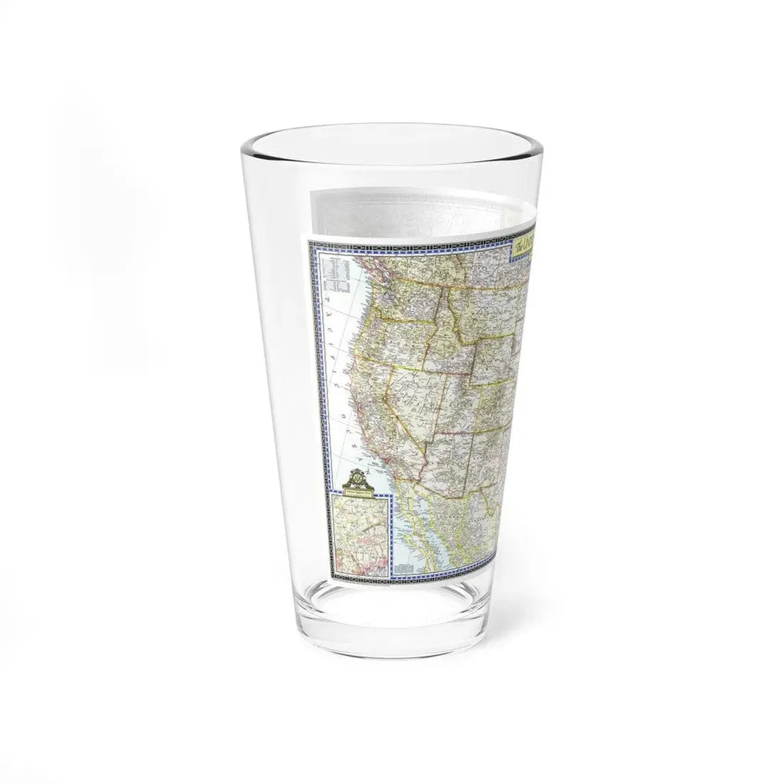 USA - The United States (1946) (Map) Pint Glass 16oz - Go Mug Yourself