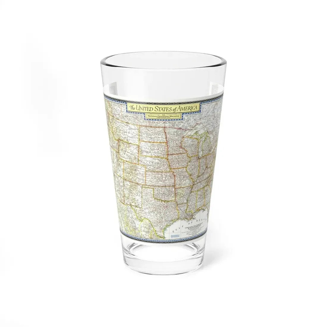 USA - The United States (1951) (Map) Pint Glass 16oz 16oz - Go Mug Yourself