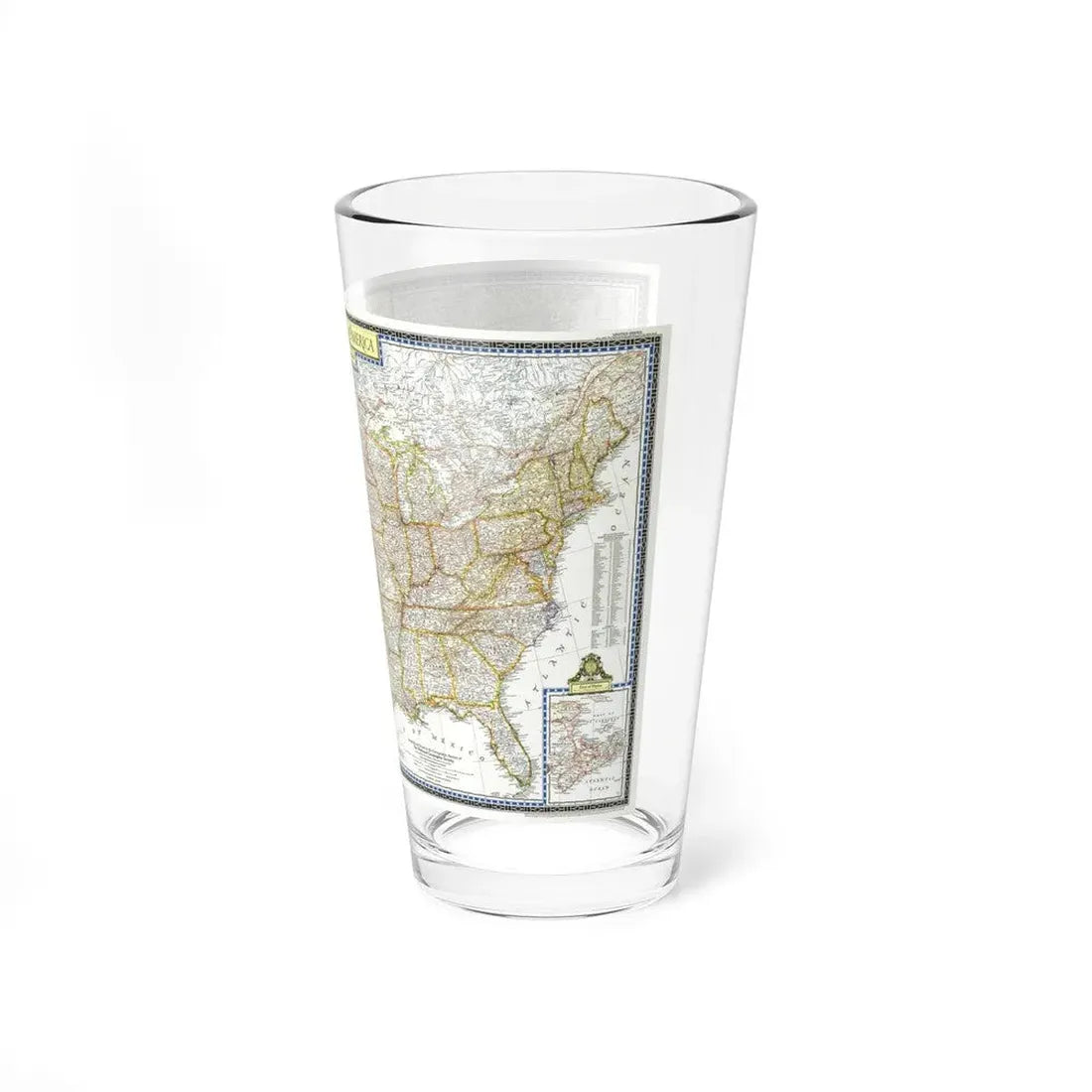 USA - The United States (1951) (Map) Pint Glass 16oz - Go Mug Yourself