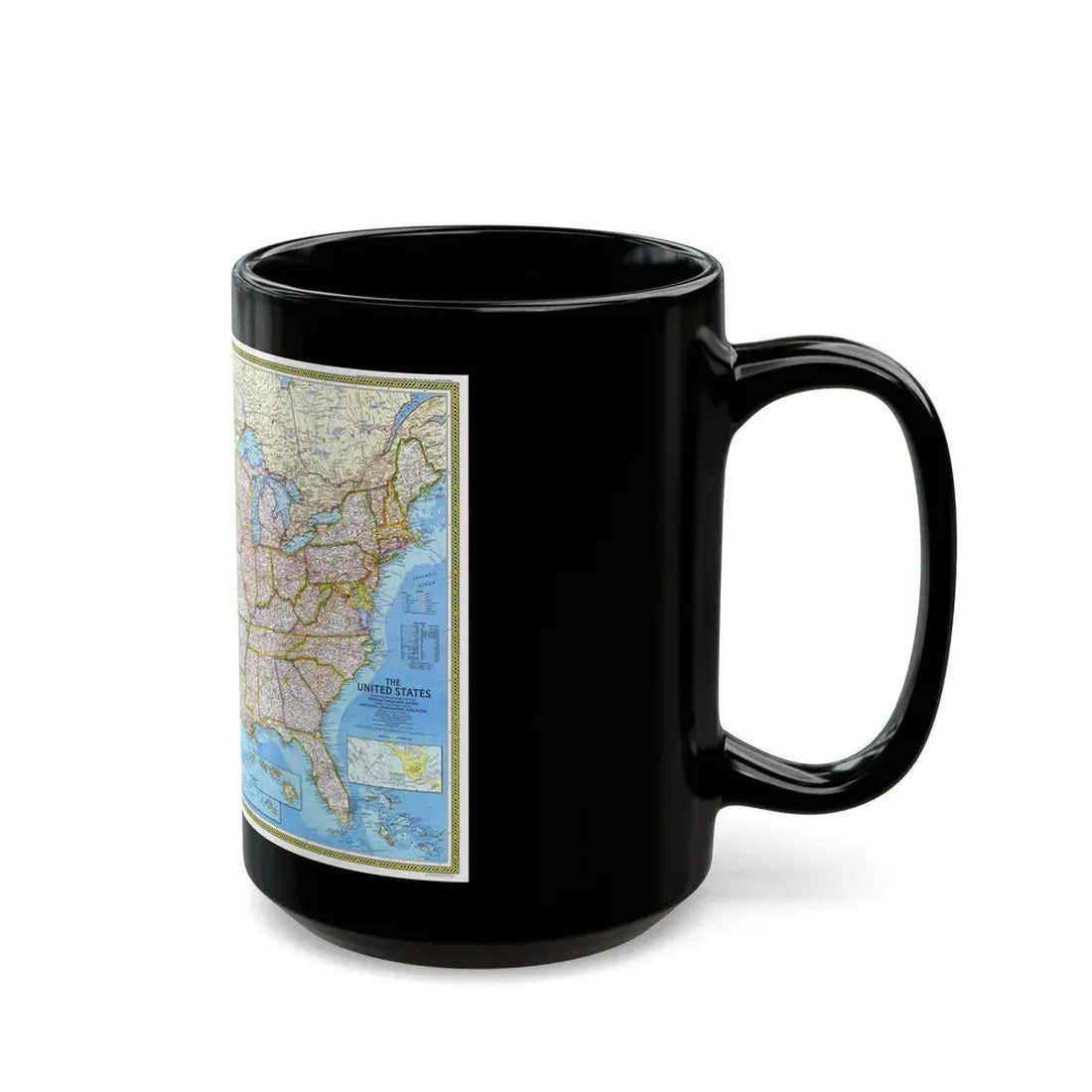 USA - The United States (1982) (Map) Black Coffee Mug - Go Mug Yourself