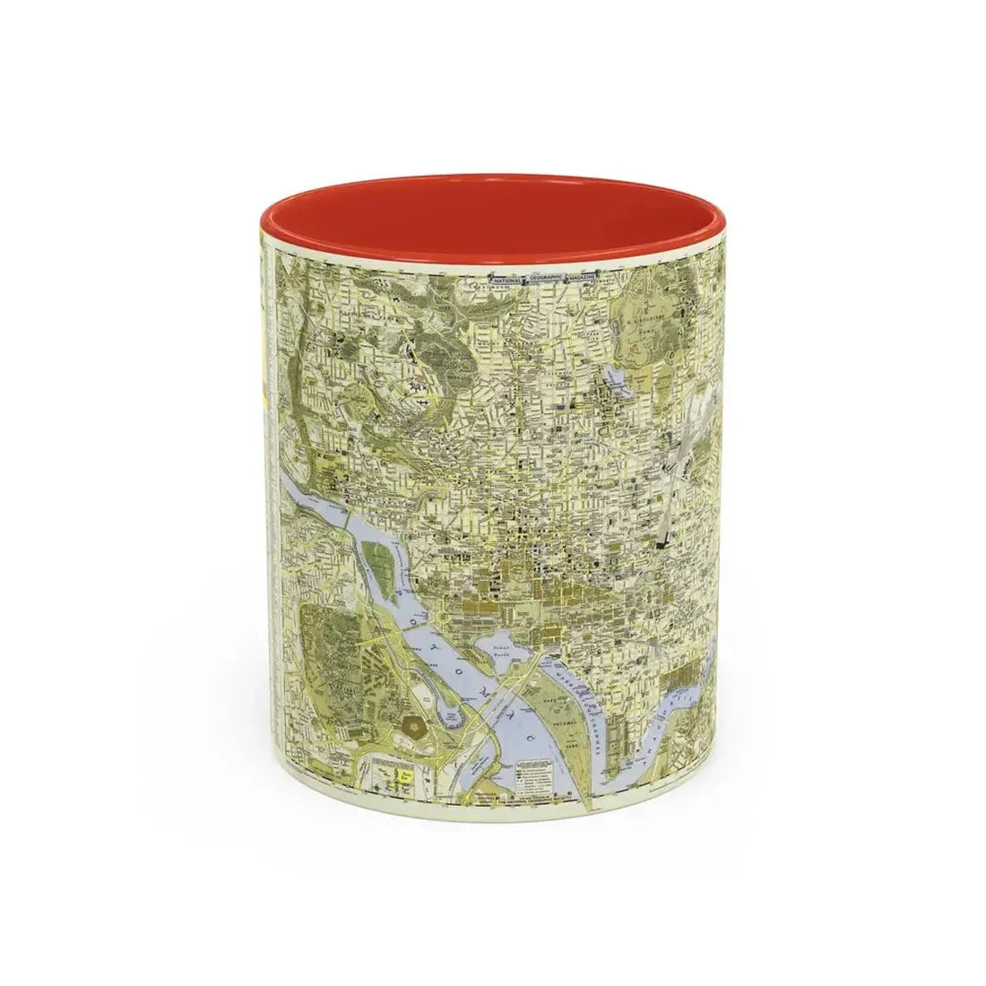 USA - Washington, Central (1948) (Map) Accent Coffee Mug 11oz Red - Go Mug Yourself