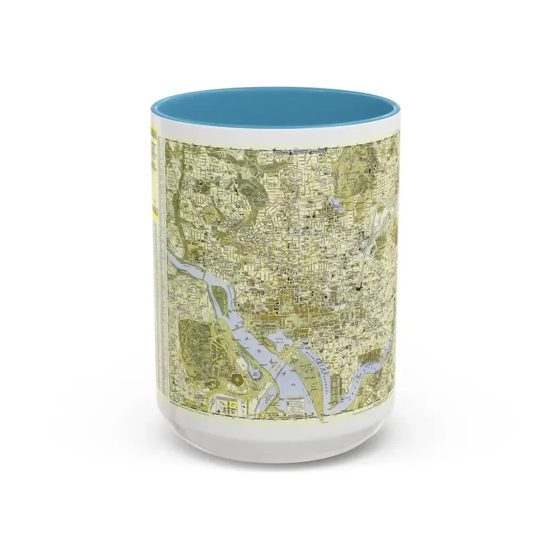 USA - Washington, Central (1948) (Map) Accent Coffee Mug 15oz Light Blue - Go Mug Yourself