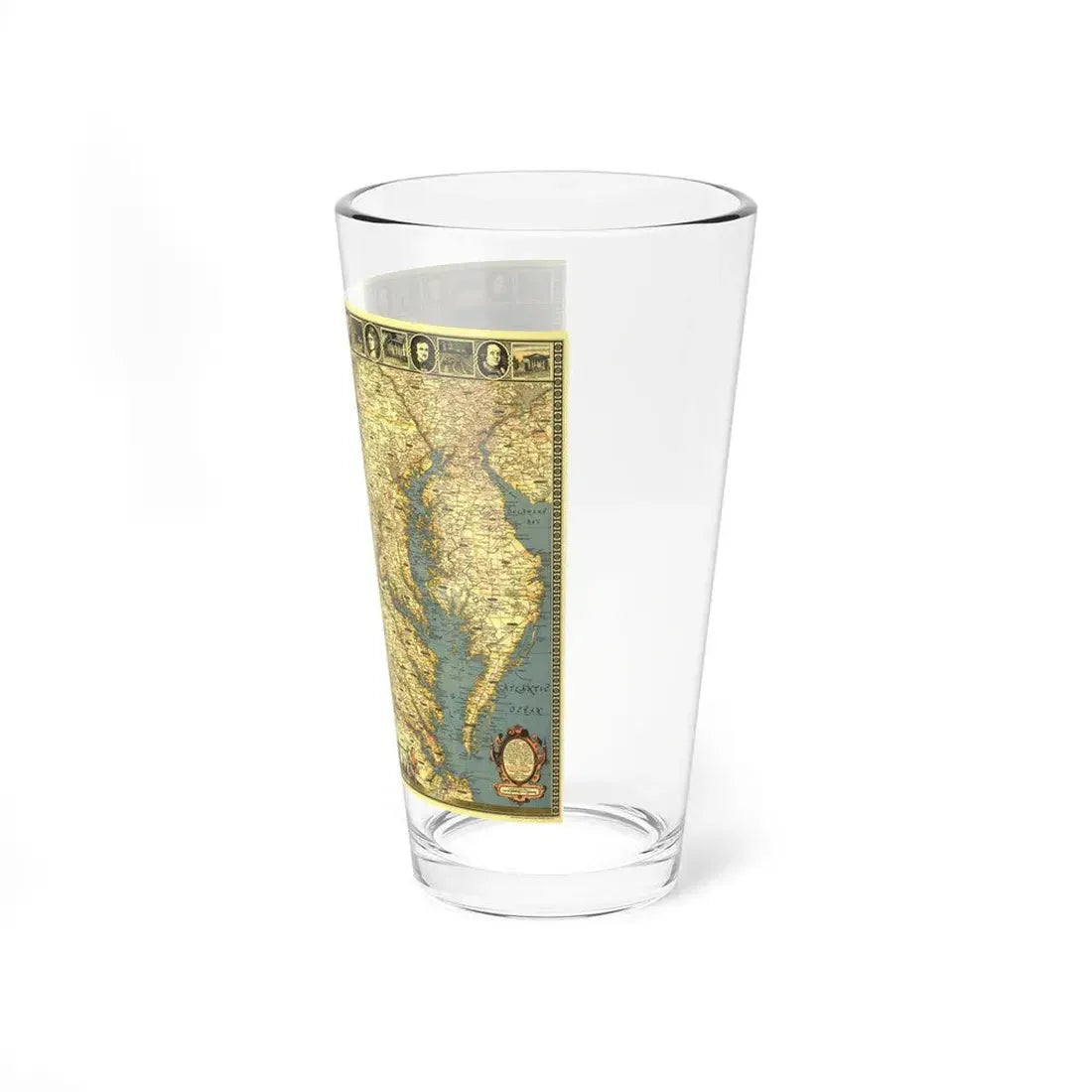 USA - Washington, Historic and Scenic (1939) (Map) Pint Glass 16oz - Go Mug Yourself