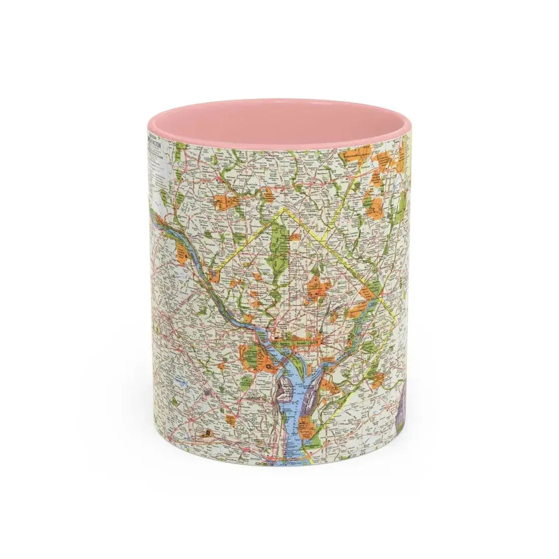 USA - Washington, Suburban (1964) (Map) Accent Coffee Mug 11oz Pink - Go Mug Yourself