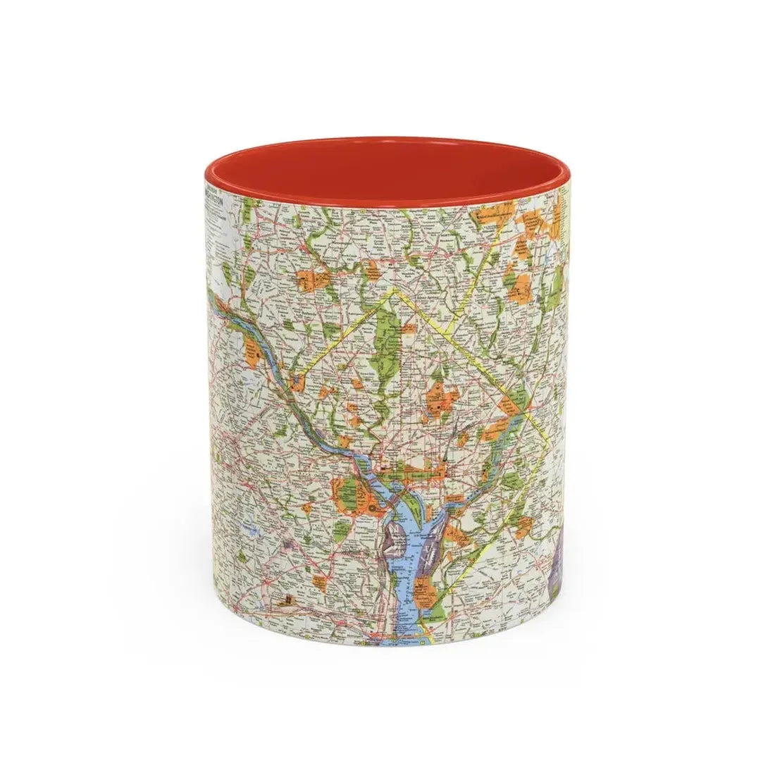 USA - Washington, Suburban (1964) (Map) Accent Coffee Mug 11oz Red - Go Mug Yourself