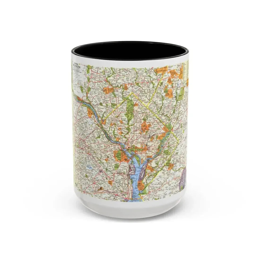 USA - Washington, Suburban (1964) (Map) Accent Coffee Mug 15oz Black - Go Mug Yourself