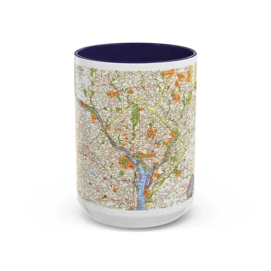 USA - Washington, Suburban (1964) (Map) Accent Coffee Mug 15oz Navy - Go Mug Yourself