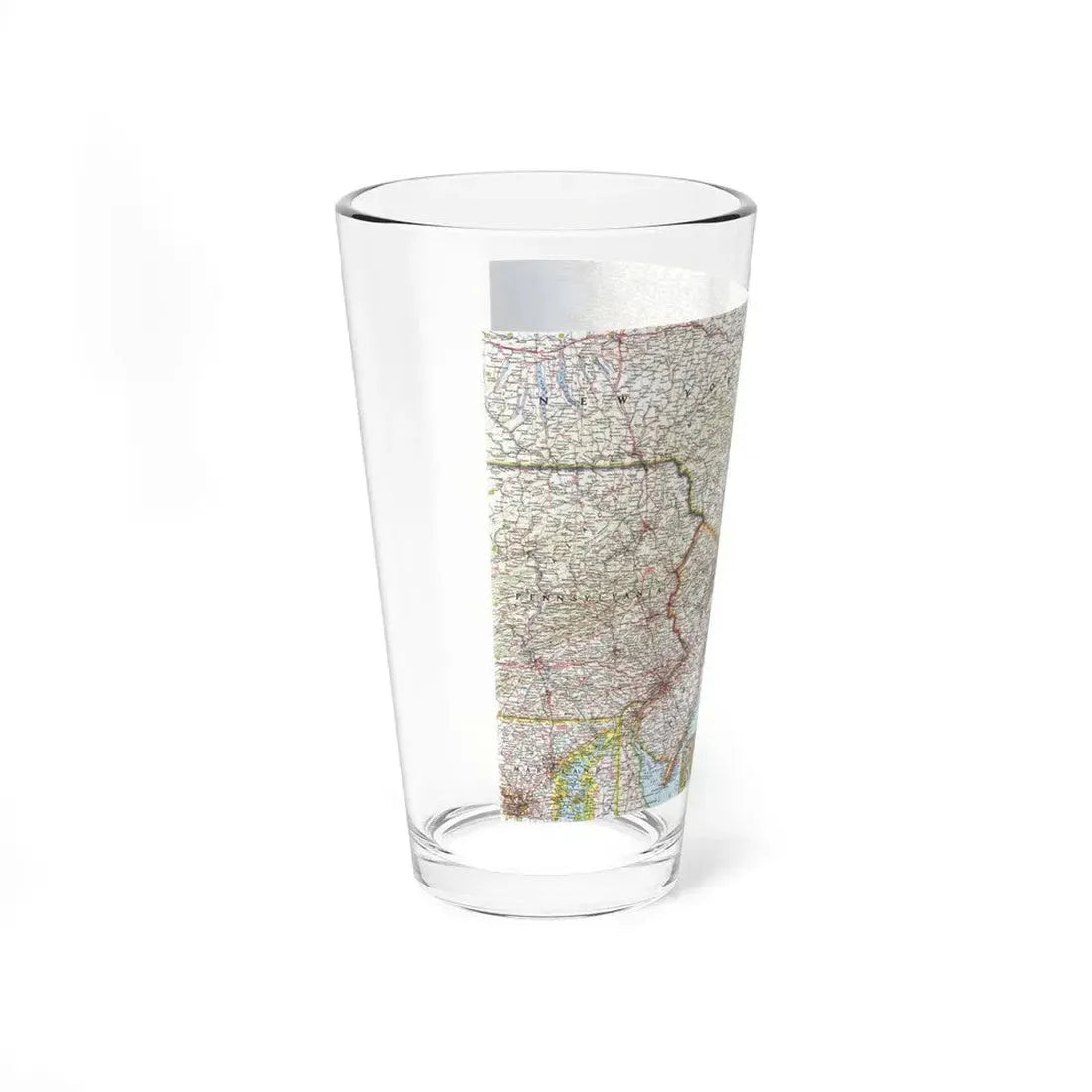 USA - Washington to Boston (1962) (Map) Pint Glass 16oz - Go Mug Yourself