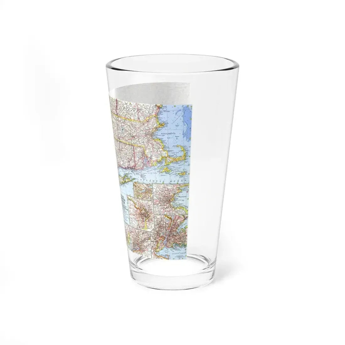 USA - Washington to Boston (1962) (Map) Pint Glass 16oz - Go Mug Yourself