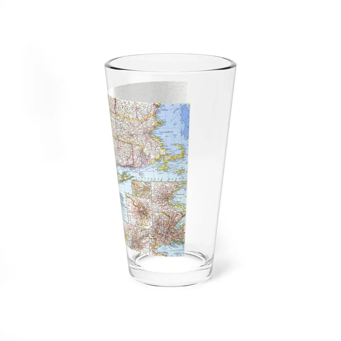 USA - Washington to Boston (1962) (Map) Pint Glass 16oz - Go Mug Yourself