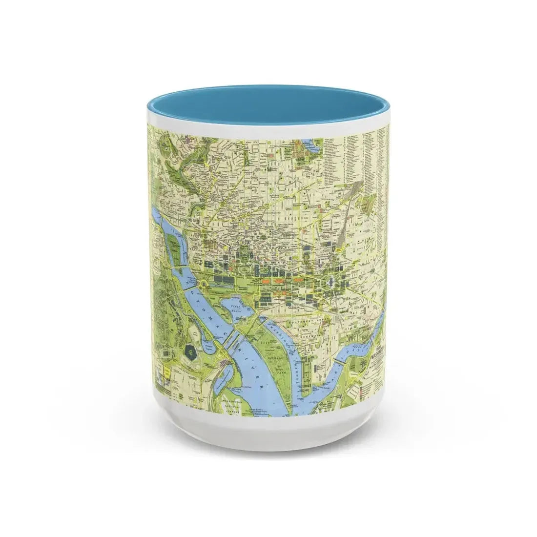 USA - Washington, Tourist (1964) (Map) Accent Coffee Mug 15oz Light Blue - Go Mug Yourself