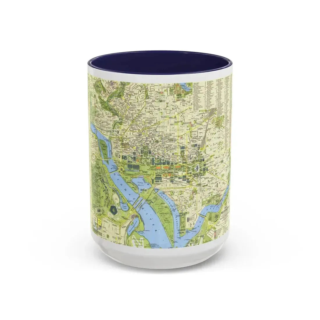 USA - Washington, Tourist (1964) (Map) Accent Coffee Mug 15oz Navy - Go Mug Yourself