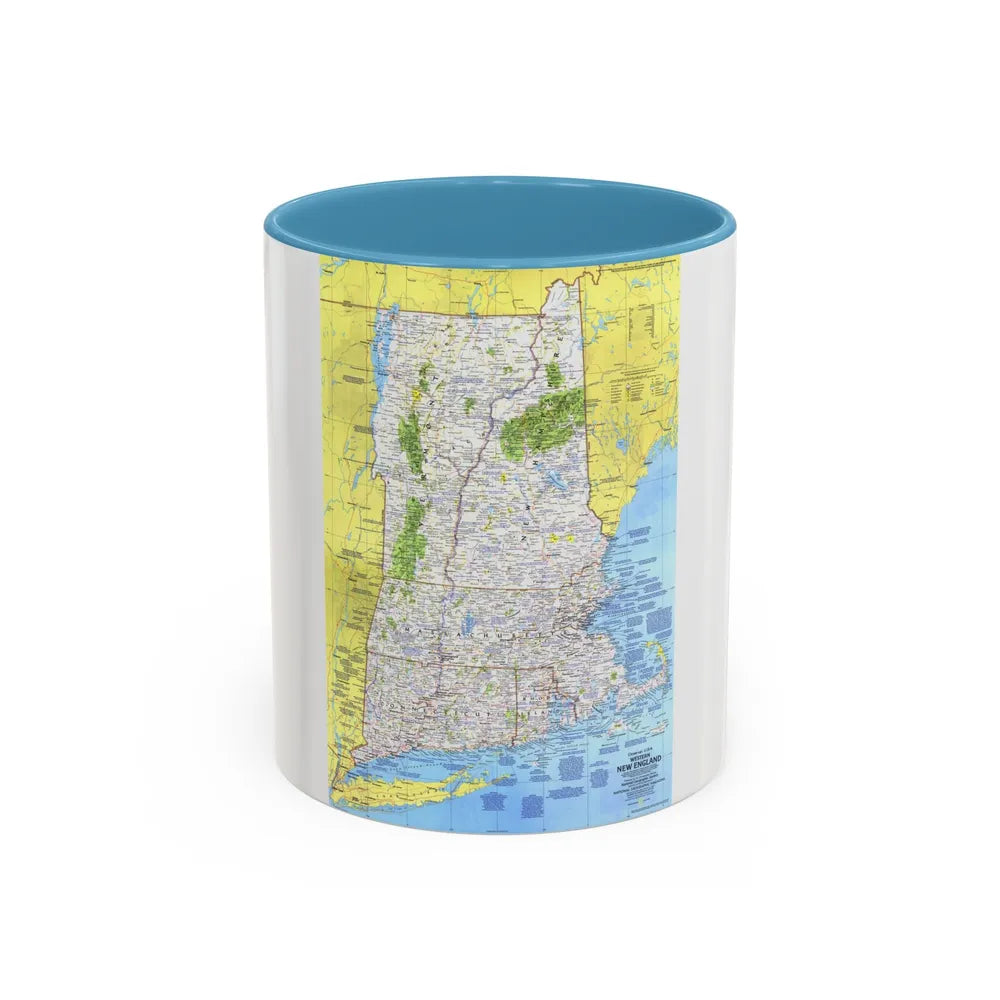 USA - Western New England 1 (1975) (Map) Accent Coffee Mug 11oz Light Blue - Go Mug Yourself