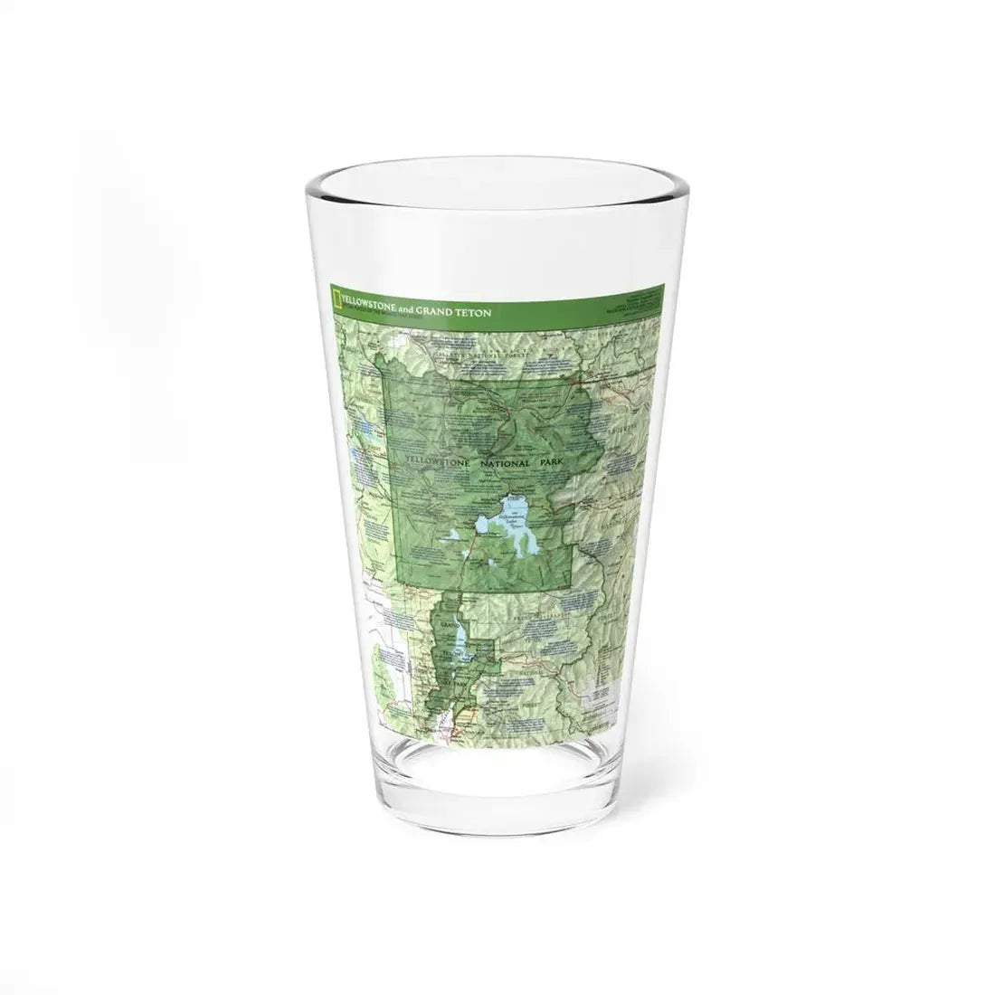 USA - Yellowstone and Grand Teton 1 1989) (Map) Pint Glass 16oz 16oz - Go Mug Yourself