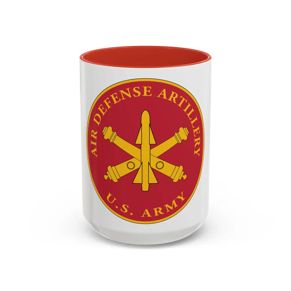 USAADAPLAQUE Air Defense Artillery Branch (U.S. Army) Accent Coffee Mug 15oz Red - Go Mug Yourself