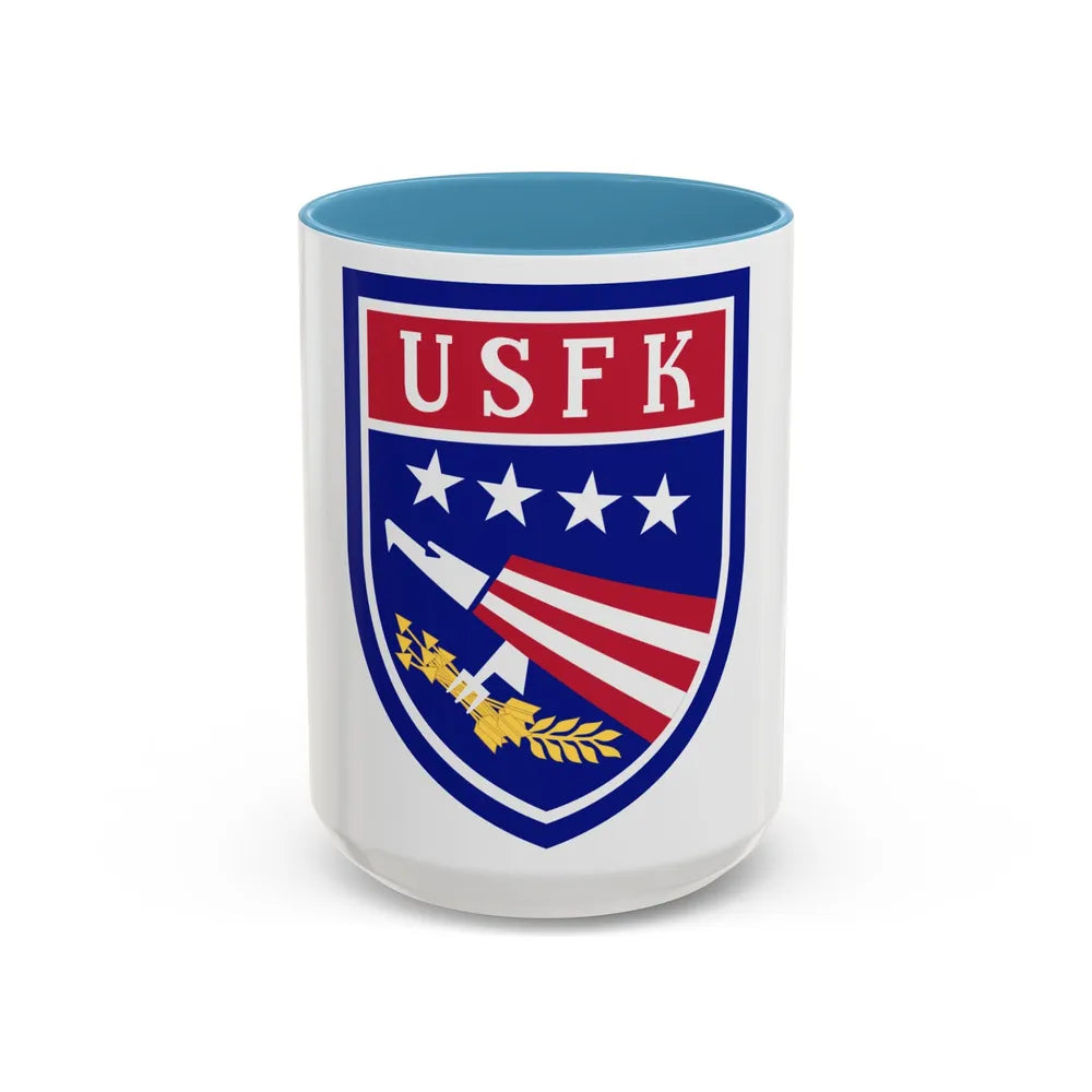 USAE United States Forces Korea (U.S. Army) Accent Coffee Mug 15oz Light Blue - Go Mug Yourself