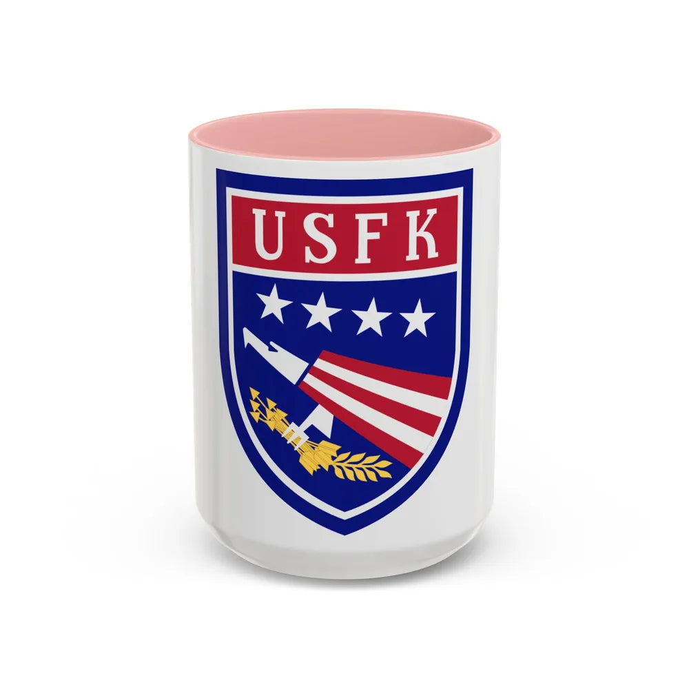 USAE United States Forces Korea (U.S. Army) Accent Coffee Mug 15oz Pink - Go Mug Yourself