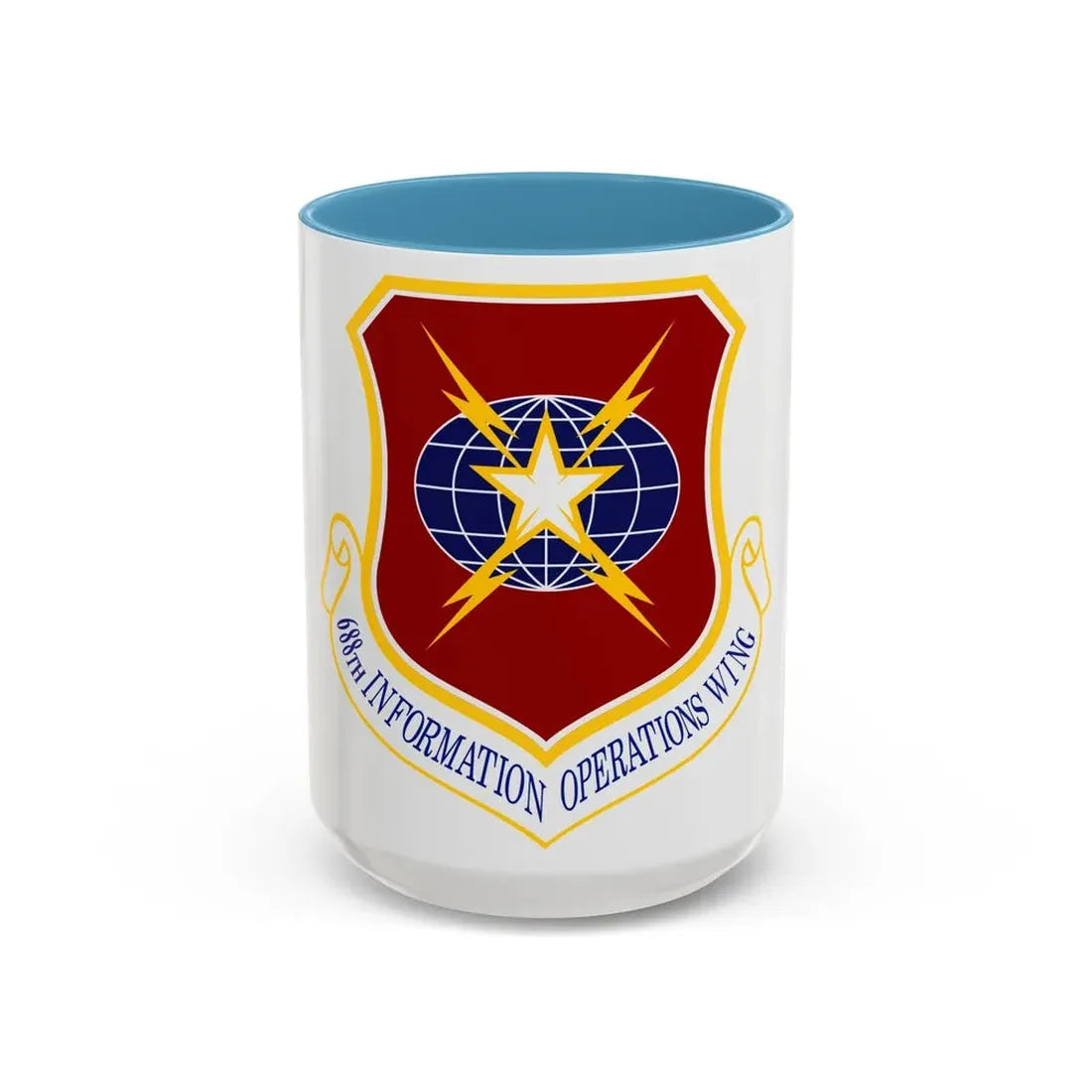 USAF 688th Information Operations Wing (U.S. Air Force) Accent Coffee Mug 15oz Light Blue - Go Mug Yourself