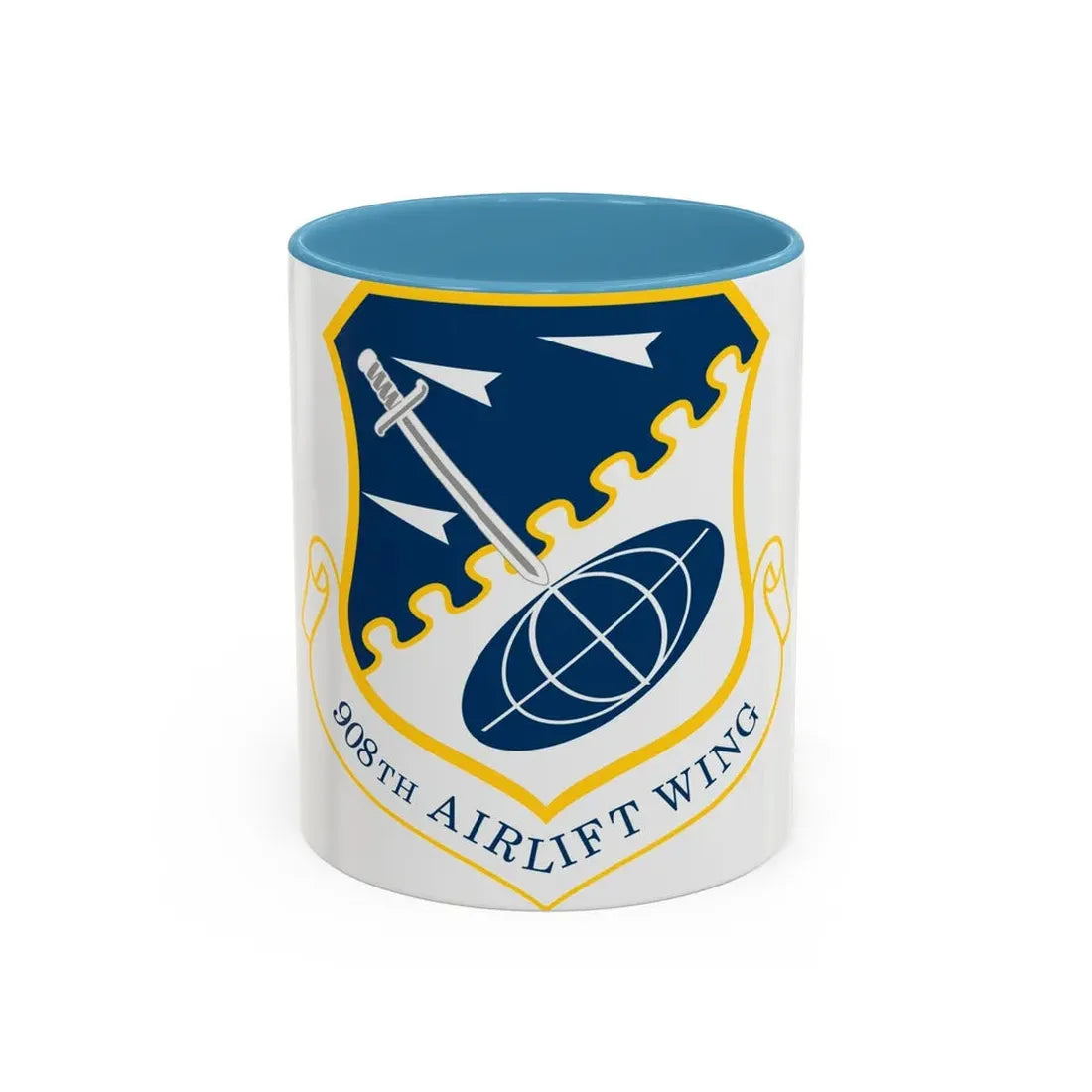 USAF 908th Airlift Wing (U.S. Air Force) Accent Coffee Mug 11oz Light Blue - Go Mug Yourself
