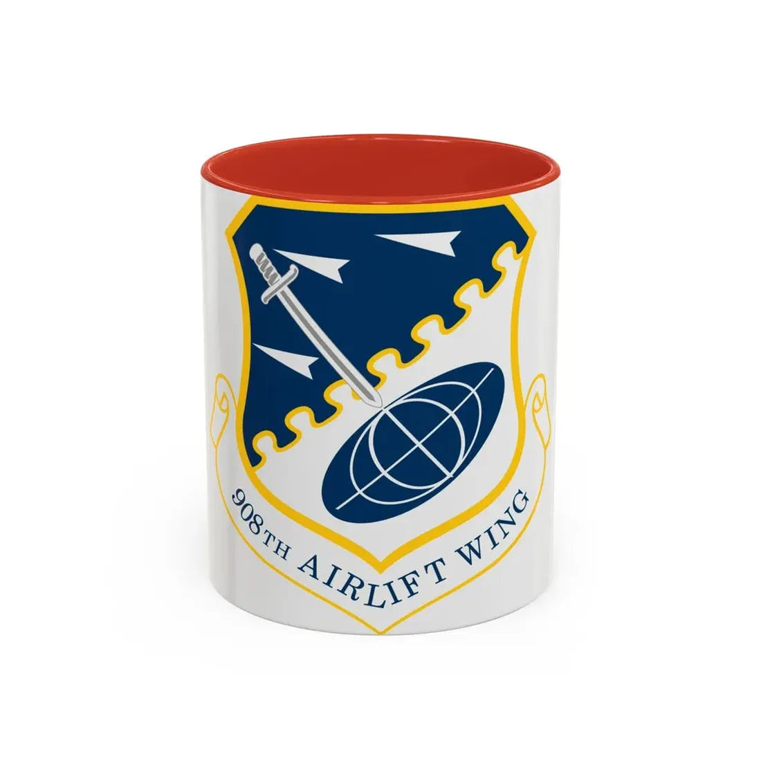 USAF 908th Airlift Wing (U.S. Air Force) Accent Coffee Mug 11oz Red - Go Mug Yourself